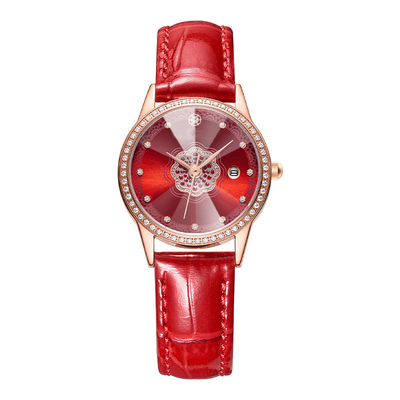 De Beweging Diamond Encrusted Watch van damesdiamond studded watches leather quartz