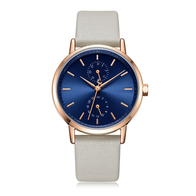 Toevallig het Leerhorloge Pin Buckle Tempered Glass Waterproof van kleine Wijzerplaatvrouwen