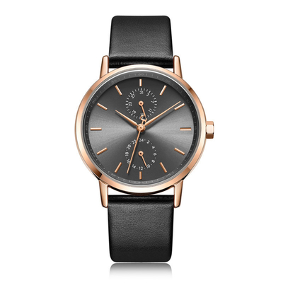 Toevallig het Leerhorloge Pin Buckle Tempered Glass Waterproof van kleine Wijzerplaatvrouwen