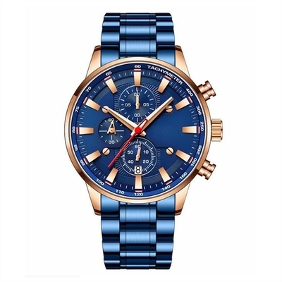 Multifunctionele Horloges 30m van Sapphire Glass Mirror Men ' S het Waterdichte Horloge van Steelbandmensen