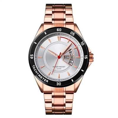 Het Kwartspolshorloge 220mm van het kalenderroestvrije staal de Luxe van Armbandmensen