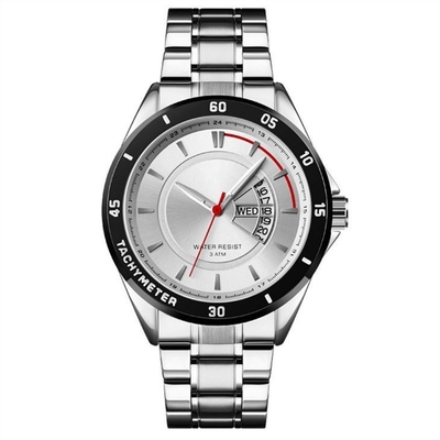 Het Kwartspolshorloge 220mm van het kalenderroestvrije staal de Luxe van Armbandmensen