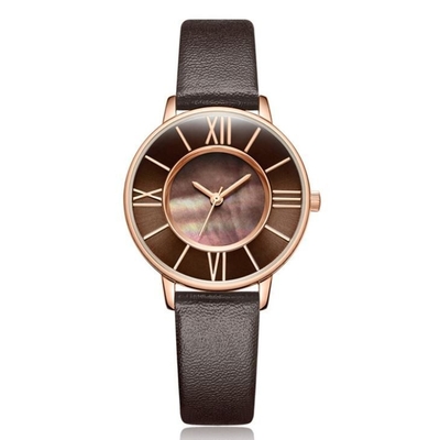 Pin Buckle Women Quartz Wrist-de Riem Shell Dial van het Horlogeleer