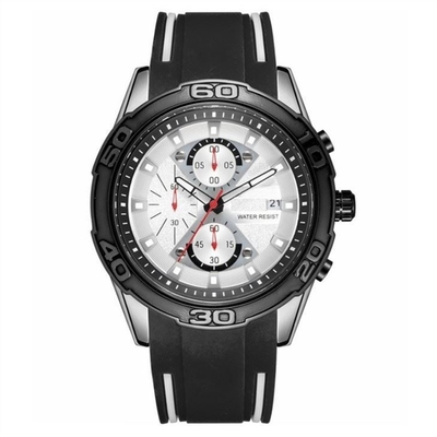 Digitale siliconen legering quartz rubberen band herenhorloges met band chronograaf