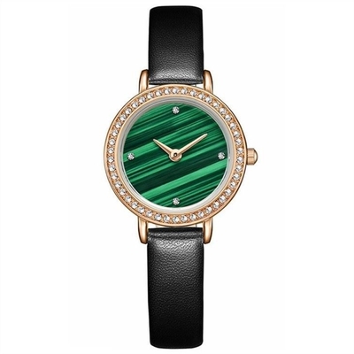 Malachiet van Diamond Quartz Watch Green Ladies van de vrouwenvatting het Echte