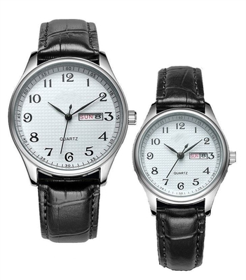 Van het het Kwartshorloge van de waterdichte Mensen van de Bodemdekking het Analoge van de het Leerriem Horloge van het het Paarkwarts