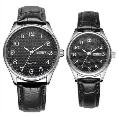 Van het het Kwartshorloge van de waterdichte Mensen van de Bodemdekking het Analoge van de het Leerriem Horloge van het het Paarkwarts