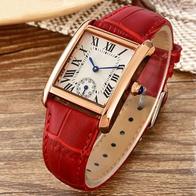 Pin Buckle Alloy Square Case-Horloges van de Horloge de Vierkante Wijzerplaat voor Dames