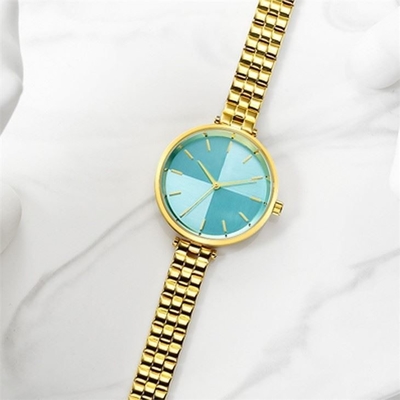 Van het het Roestvrije staal Waterdichte Horloge van vrouwen van de het Kwartsbeweging het Plexiglasspiegel