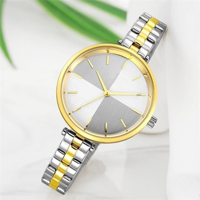 Van het het Roestvrije staal Waterdichte Horloge van vrouwen van de het Kwartsbeweging het Plexiglasspiegel