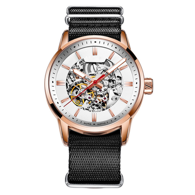 30m van de het Horloge Stereowijzerplaat van het het Levens het Waterdichte Skelet Mechanische Nylon Polshorloge