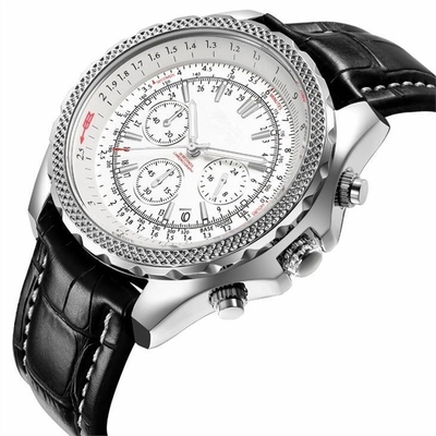 Het vouwen van van de Chronograafhorloges van Greepmensen van de het Kwartsbeweging van de het Leerriem het Analoge Horloge