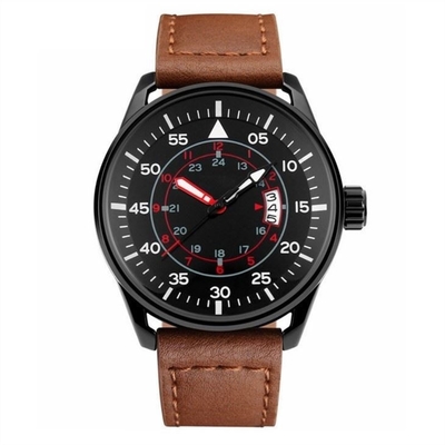 Van de Sporthorloges van de Mensen van de leerriem Toevallig van de het Kwartsbeweging Minimalistisch de Sportenhorloge