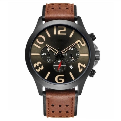 Pin Buckle Triple Date Calendar-van de Riemmensen van het Horlogeleer de Chronograafhorloges