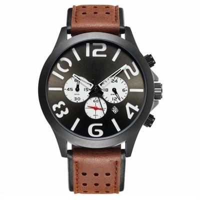 Pin Buckle Triple Date Calendar-van de Riemmensen van het Horlogeleer de Chronograafhorloges