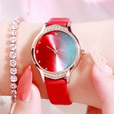Van de Luxediamond watches Pu van Laiputevrouwen het Verharde Glas Diamond Bezel Watch Riem