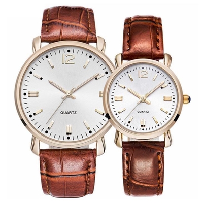 Het Paarhorloge van het Rohsleer voor van het de Bewegingsbamboe van het Minnaarskwarts de Streepriem
