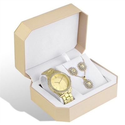 Vrouwen van de het Kwartsbeweging van Rose Gold Bracelet And Watch het Horloge en de Armbandreeks van de Vastgestelde