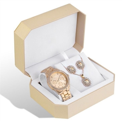 Vrouwen van de het Kwartsbeweging van Rose Gold Bracelet And Watch het Horloge en de Armbandreeks van de Vastgestelde