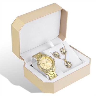 Vrouwen van de het Kwartsbeweging van Rose Gold Bracelet And Watch het Horloge en de Armbandreeks van de Vastgestelde