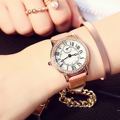 Digitaal Horloge 210mm van de Vrouwen van de leerriem Lengte Versterkte Minerale Spiegel