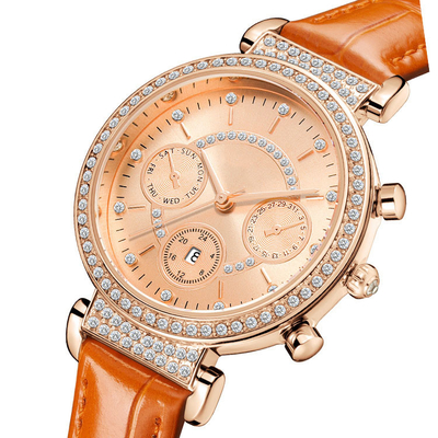 Het het Kwartshorloge van de manierluxe voor Vrouwen maakt Diamond Watches waterdicht