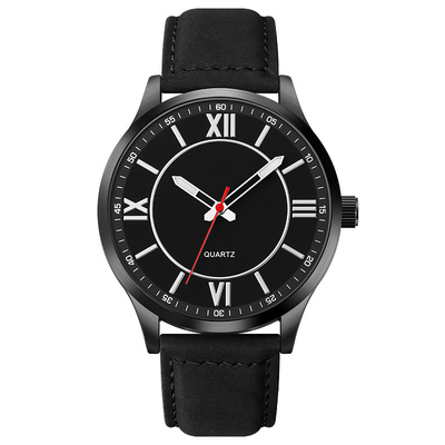 Horloge van het van de bedrijfs manierdouane het Zwarte Leerkwarts voor Waterdichte Mensen
