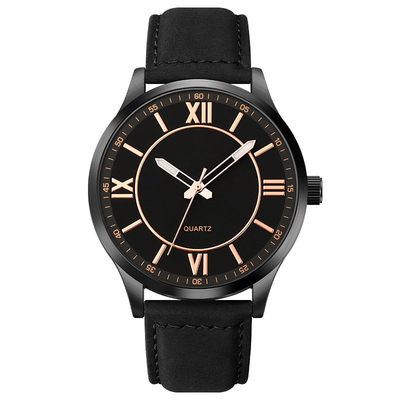Horloge van het van de bedrijfs manierdouane het Zwarte Leerkwarts voor Waterdichte Mensen