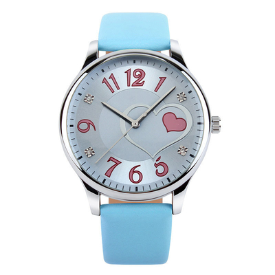 Trendy hartvormig quartz horloge voor meisjes, waterdichte vouwsluiting met veiligheid