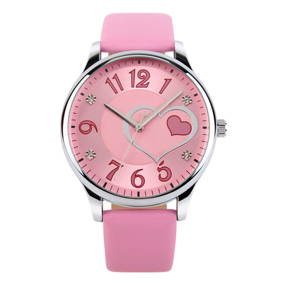 Trendy hartvormig quartz horloge voor meisjes, waterdichte vouwsluiting met veiligheid