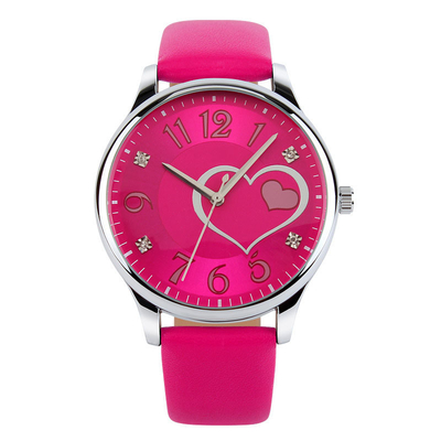 Trendy hartvormig quartz horloge voor meisjes, waterdichte vouwsluiting met veiligheid