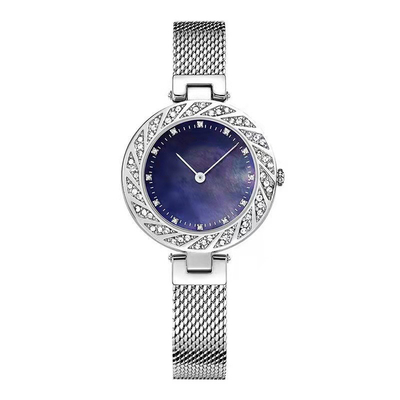 Diamond Fashion Wrist Watch Bezel-Boor Mesh Belt Ladies Watch