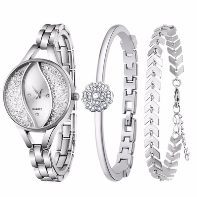 Van de Manierdames van Ce ROHS het Kwartshorloge Diamond Bracelet Set