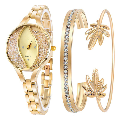Van de Manierdames van Ce ROHS het Kwartshorloge Diamond Bracelet Set