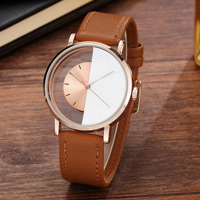 Speciale het Horloge Semi Transparante Wijzerplaat van het Ontwerp Toevallige Kwarts voor Mensen