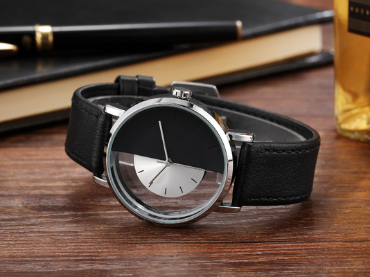 Speciale het Horloge Semi Transparante Wijzerplaat van het Ontwerp Toevallige Kwarts voor Mensen