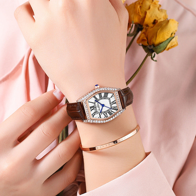 Black Band Quartz-batterij-armbandhorloges met chronograaffunctie en buckelclamps