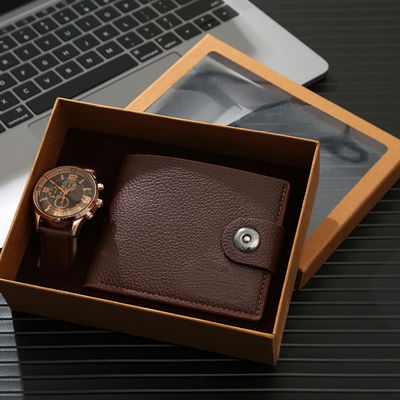OEM Portefeuille en Horloge voor hem Legering en Leer Materiële Multiapplication wordt geplaatst die