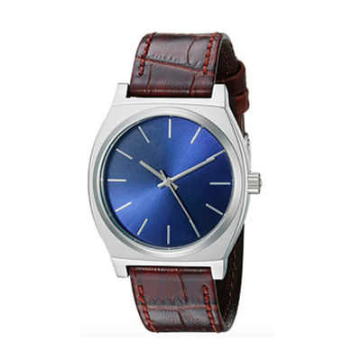 CPSIA Goedgekeurd de Legeringsvierkant van het Leer Minimalistisch Horloge voor Zaken
