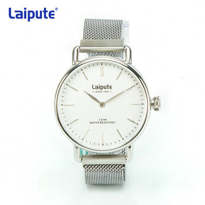 OEM Roestvrij staal Mesh Bracelet Watch, van het het Roestvrije staalhorloge van Mensen het Witte Gezicht
