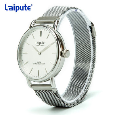 OEM Roestvrij staal Mesh Bracelet Watch, van het het Roestvrije staalhorloge van Mensen het Witte Gezicht