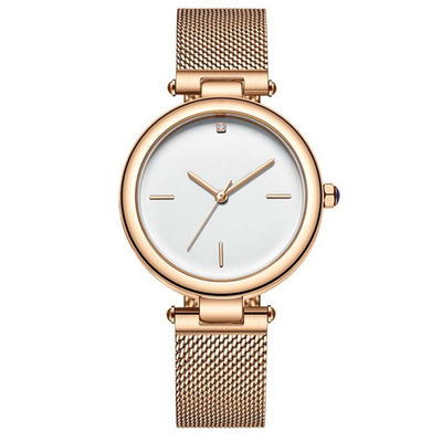 Encrusted Echt Diamond Quartz Watch Wearproof Corrosionproof