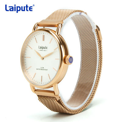 Rose Gold Stainless Steel Quartz-Polshorloge Ondoorzichtige Laipute