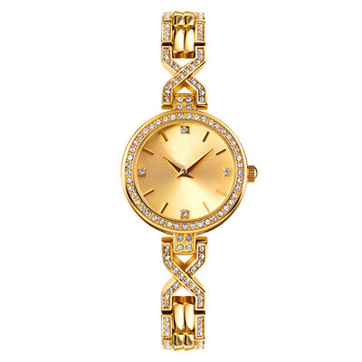OEM Echt Diamond Quartz Watch, 200mm Roestvrij staal Diamond Watch