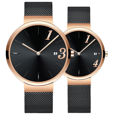 Verborgen van het het Kwartshorloge 5bar van het Greeppaar het Waterbewijs 36mm Diameter
