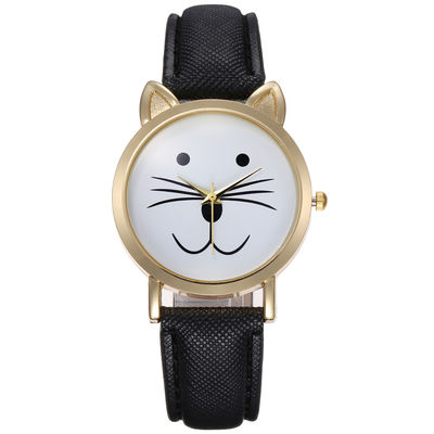 ROHS-het Horloge van Kwartsjonge geitjes, het Materiaal van de het Gewichtslegering van Cat Face Quartz Watch 35g