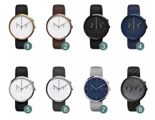 chronograaf Waterdicht Matte Black Wrist Watch ROHS Goedgekeurde 5atm