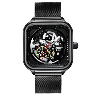 Het Horloge van het de Chronograafkwarts van mechanische Mensen Multilayered met Tweezijdige Gesp