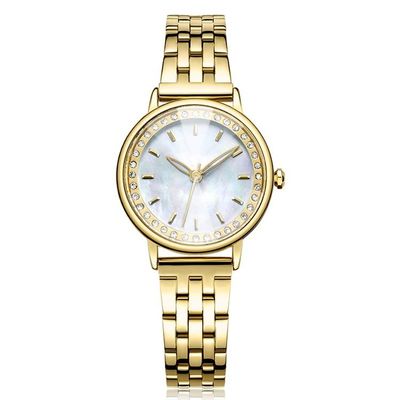 3ATM waterdicht Echt Diamond Quartz Watch Tempered Glazed