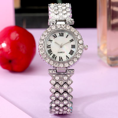 100g het Polshorloge van het vrouwenkwarts, OEM Diamond Bracelet Watch For Ladies